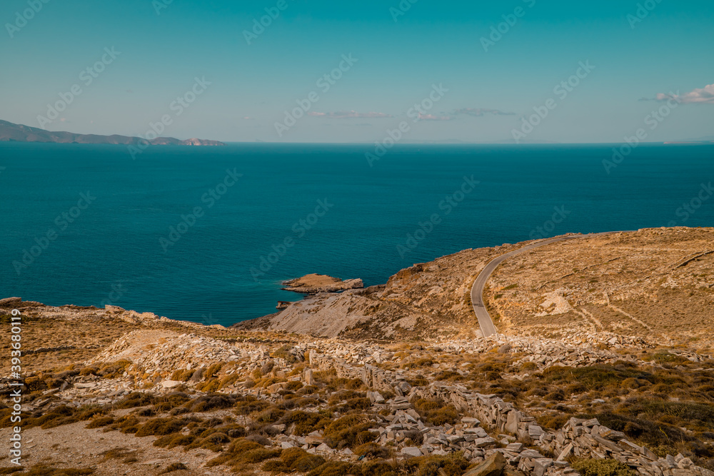 Stony landscapes near Kardiani on the island of Tinos, Cyclades, Greece
