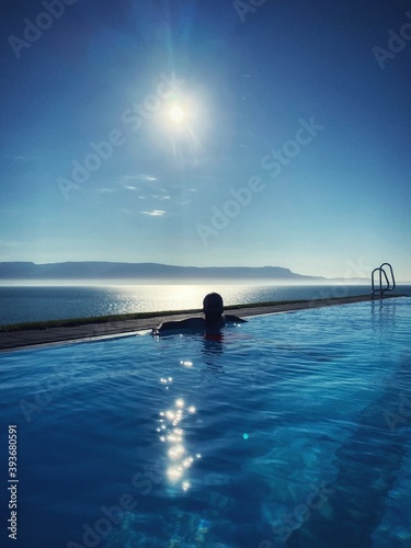 Hofsos swimming pool and its magic view, Iceland