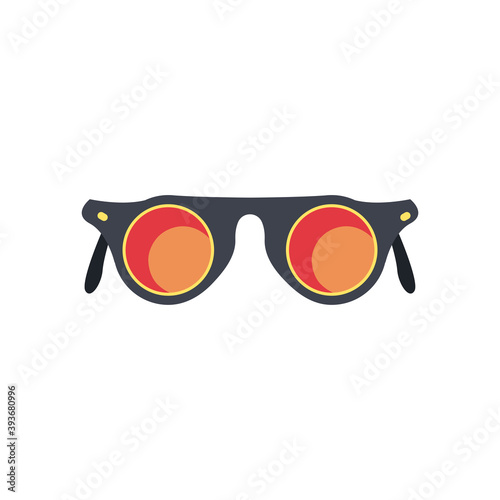 glasses of round frame, flat style