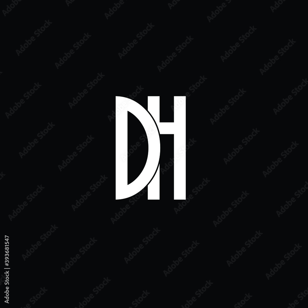 Creative Professional Trendy and Minimal Letter DH Logo Design in Black and White Color, Initial Based Alphabet Icon Logo in Editable Vector Format Creative Professional Trendy and Minimal Letter DH Logo Design in Black and White Color, Initial Based Alphabet Icon Logo in Editable Vector Format