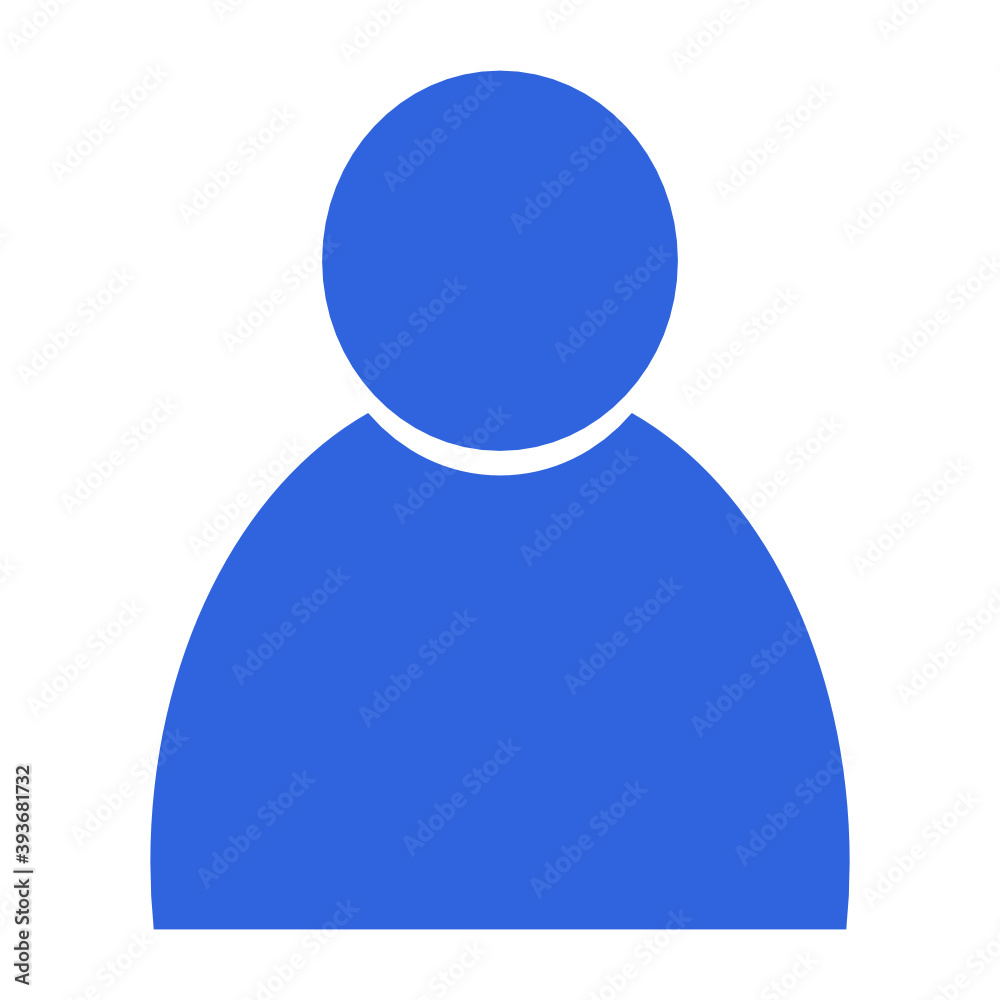 Personensymbol in blau vor weißem Hintergrund Personensymbol in blau vor weißem Hintergrund