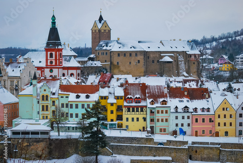 Malerische Winterstadt