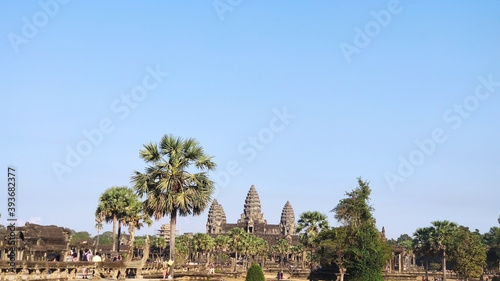 View of Angkor Wat temple. Khmer temple. Unesco World Heritage Site. Siem Reap Province. Cambodia. South-East Asia