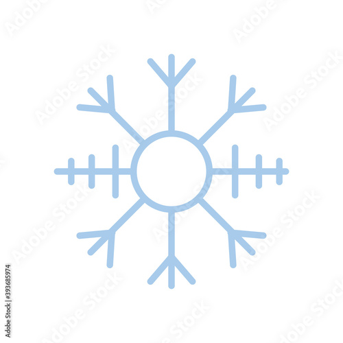 snowflake, christmas and winter concept, blue line style