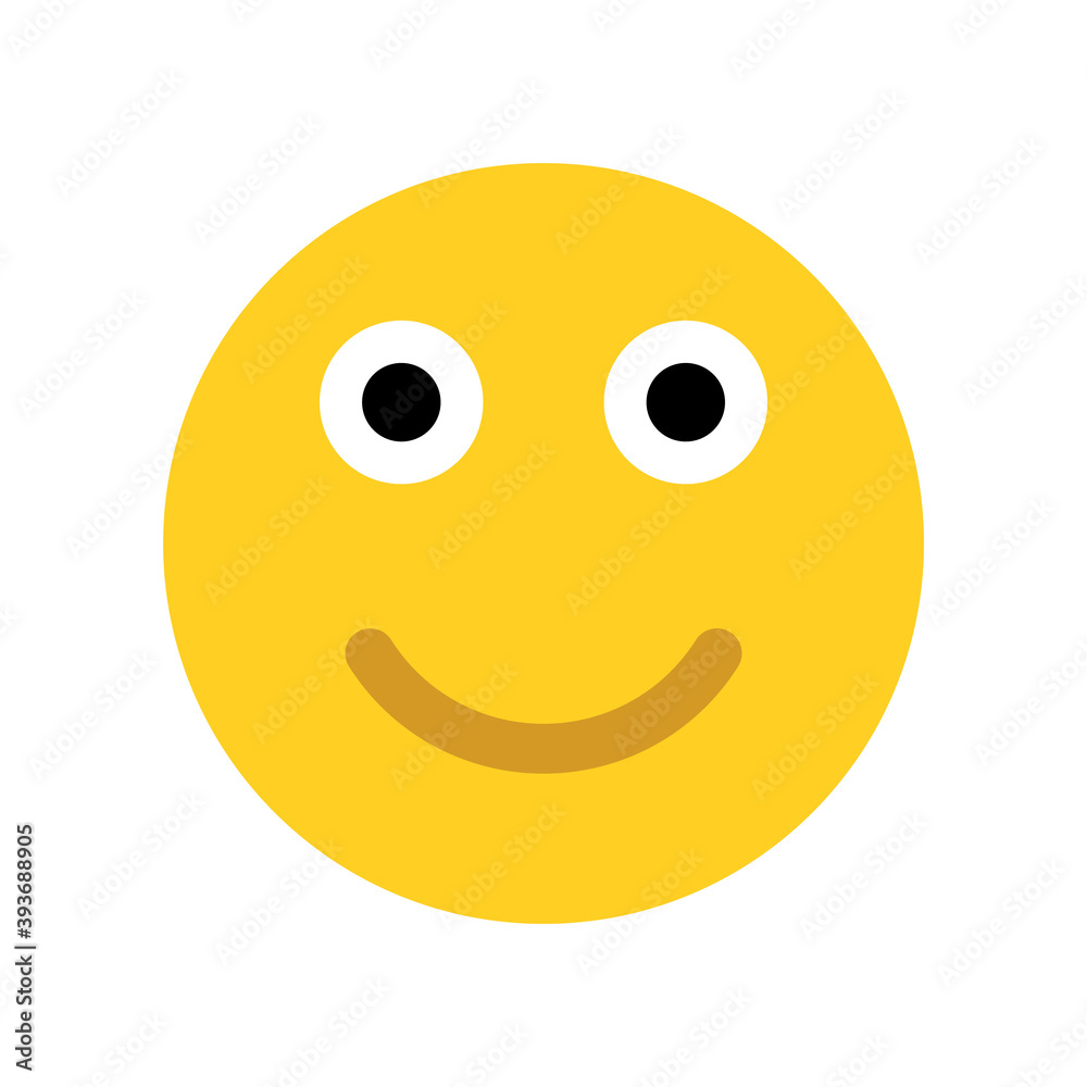 Yellow happy face. Emoji face.