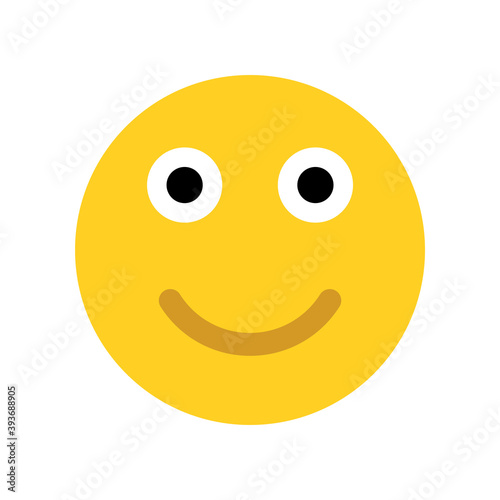 Yellow happy face. Emoji face.
