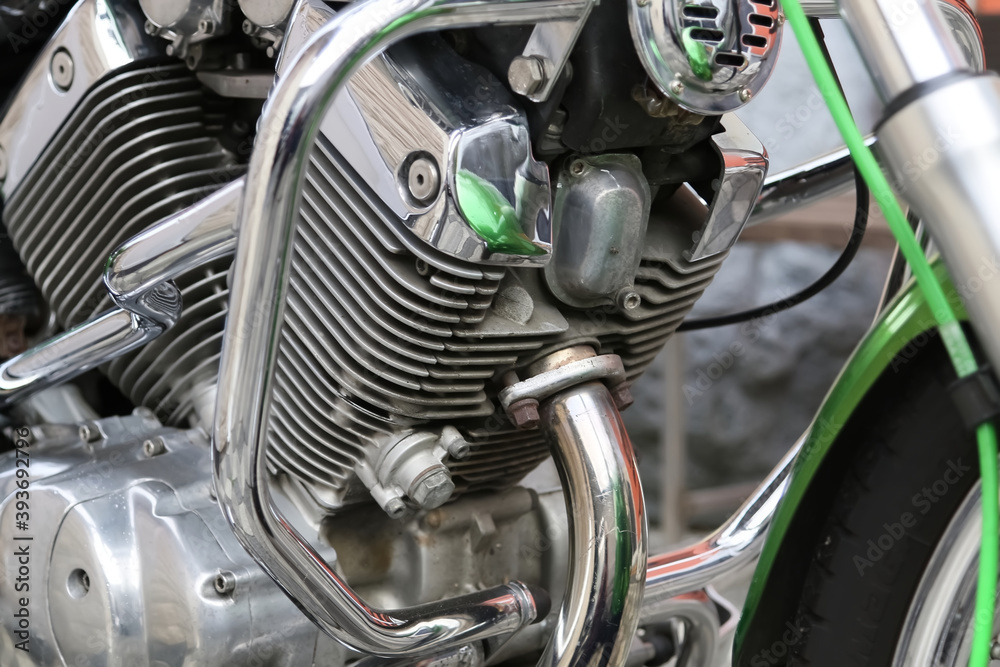 Fototapeta premium close up of motorcycle engine
