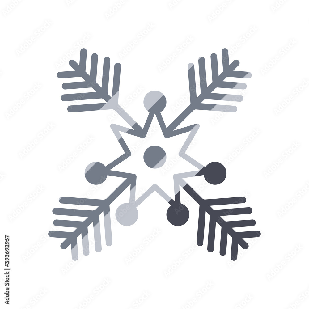 snowflake, christmas and winter concept, line degraded style icon