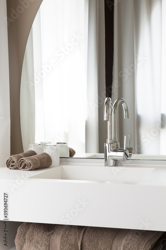 Obraz na płótnie Bathroom interior with vanity sink unit, UK