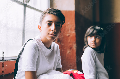 Portrait of brother and sister