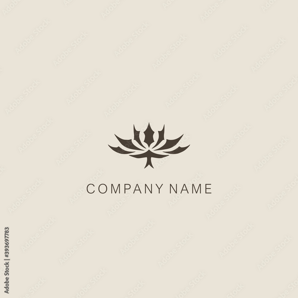 Obraz premium A symbol or logo of a simple, minimalistic, stylized flower shape, consisting of several elements. Made with a spot.