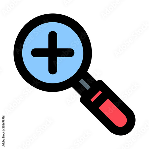 Zoom In icon vector illustration in filled line style for any projects