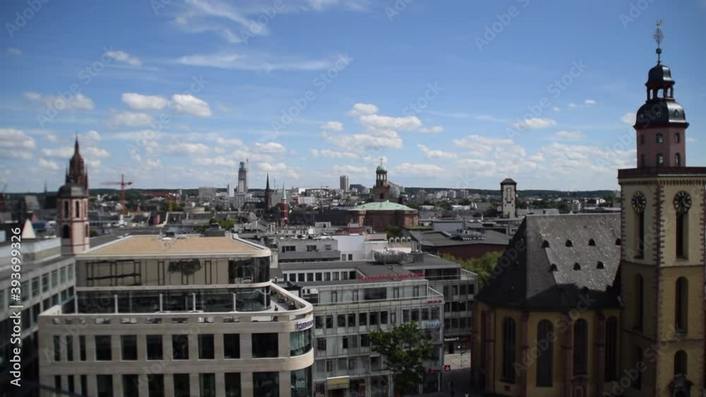 View over Frankfurt am Main, Germany Paulskirche and St. Katharinenkirche on Sunny Blue Sky day View over Frankfurt am Main, Germany Paulskirche and St. Katharinenkirche on Sunny Blue Sky day