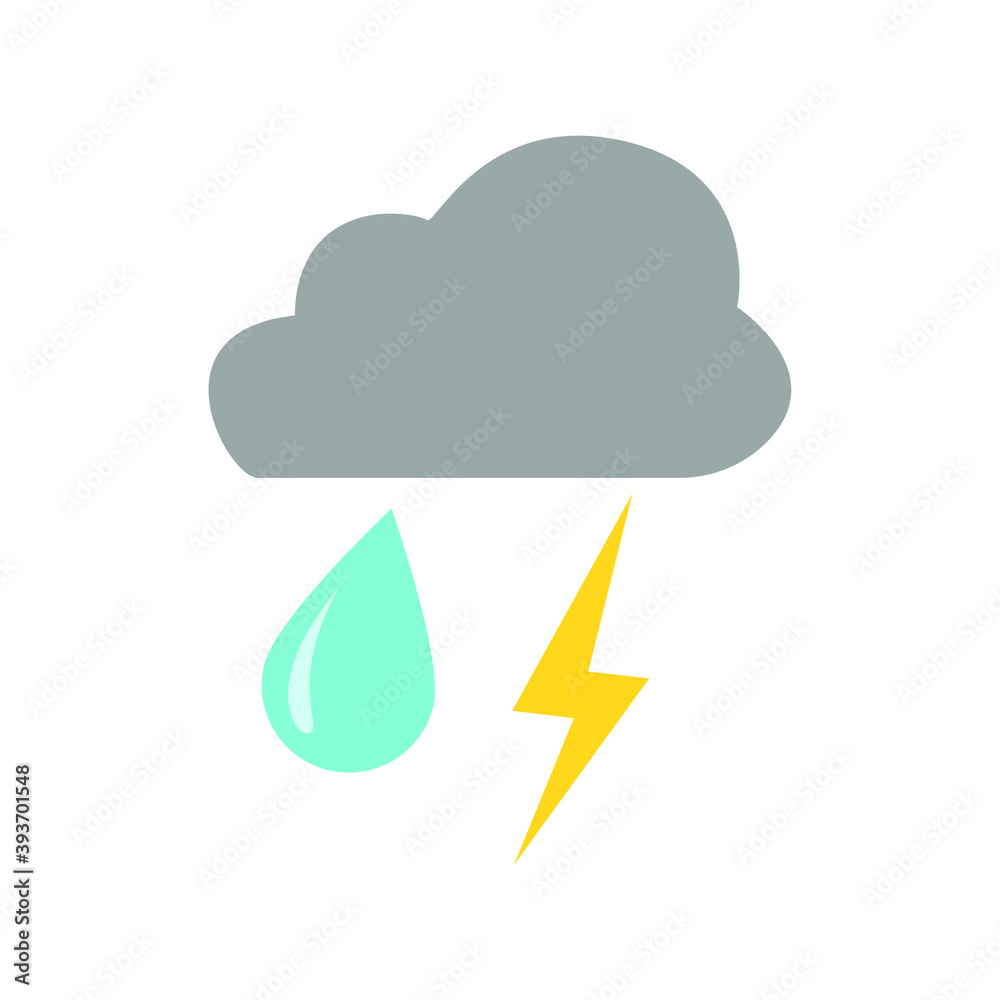weather conditions, thunderstorm with rain, vector illustration weather conditions, thunderstorm with rain, vector illustration