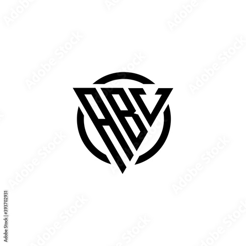 Initial letter ABV triangle monogram simple modern clean vector logo photo