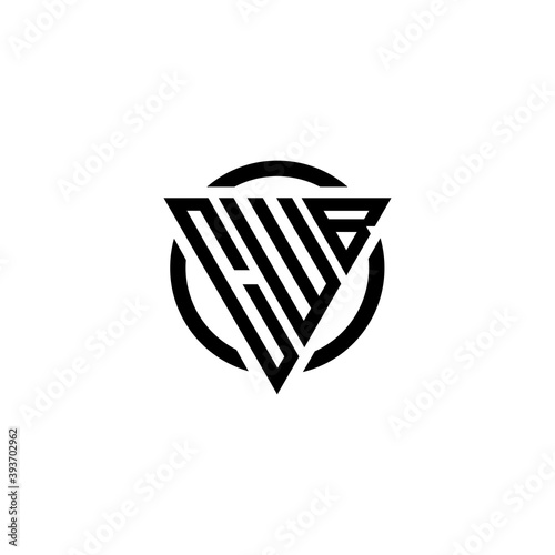 Initial letter CWB triangle monogram simple modern clean vector logo