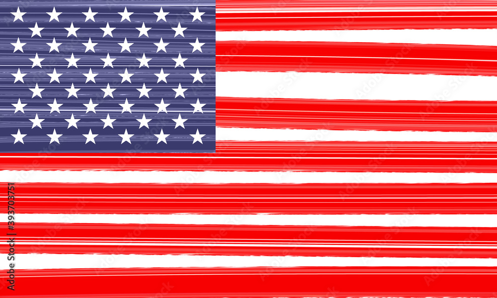 Fototapeta premium American flag illustrated with a digital paint brush