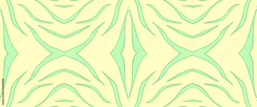 Fototapeta premium Green Watercolor Zebra Design. Seamless Stripes 