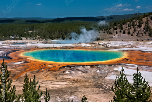 Grand Prismatic Hot Spring, Midway Geyser Basin, Yellowstone National Park, Wyoming, USA