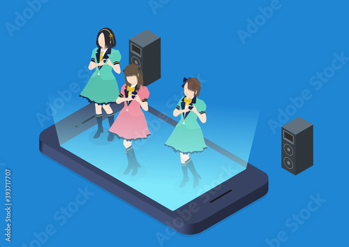 ライブ配信をする日本の女性アイドルグループ
