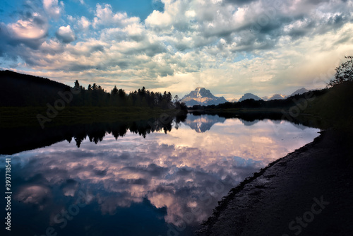 Mount Moran and the Oxbow Bend of the Snake River, Grand Teton National Park, Wyoming, USA