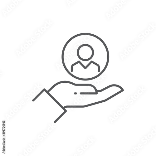 Customer care icon. Customer Retention Patient assistance icon. Service support icon, color, line, outline vector sign, linear style pictogram isolated on white. Symbol, logo illustration. 