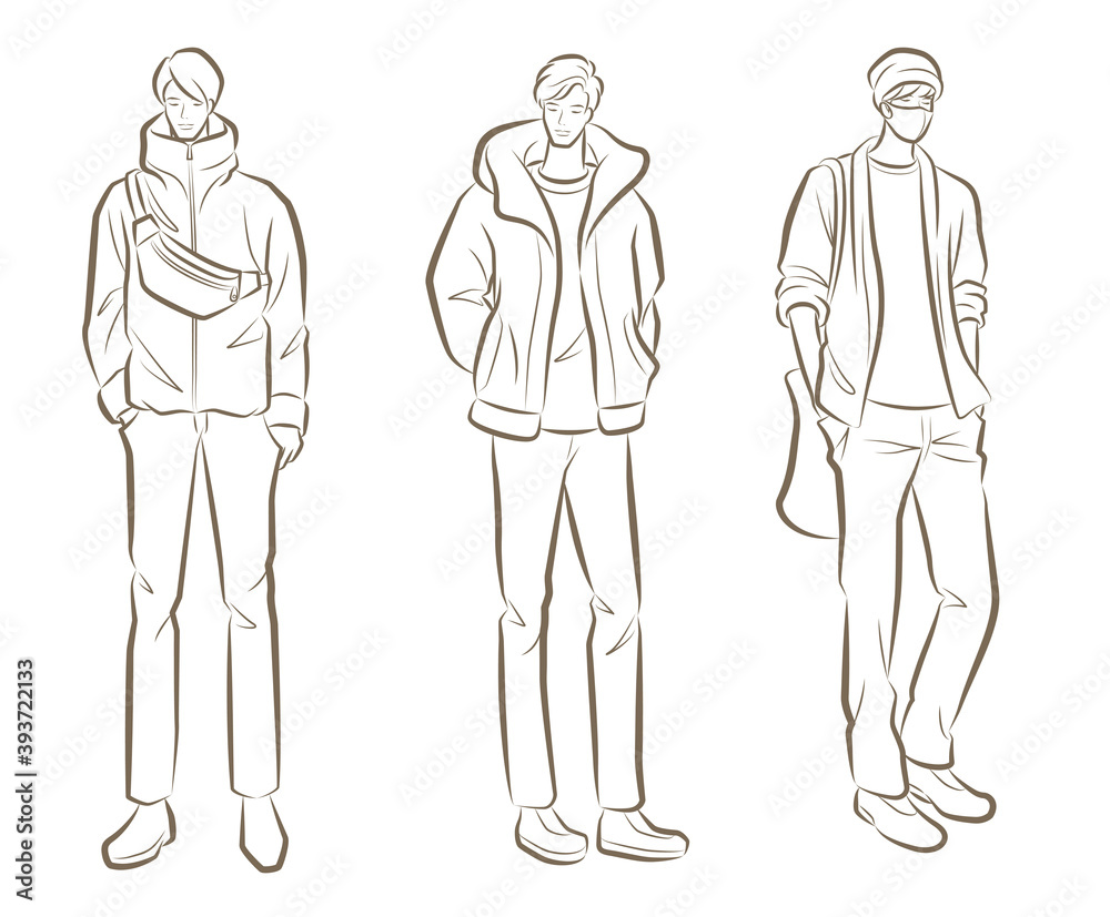男性のファッションイラスト