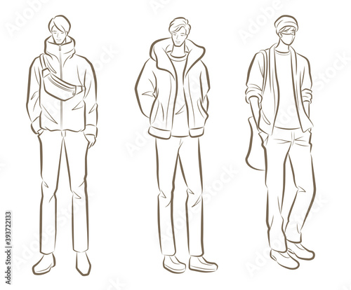 男性のファッションイラスト