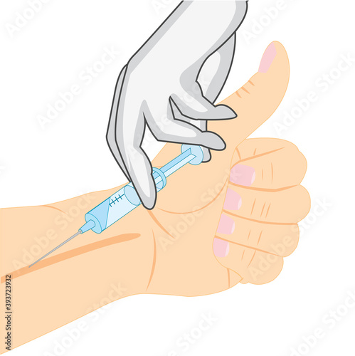 Doctor does prick in vein of the hand