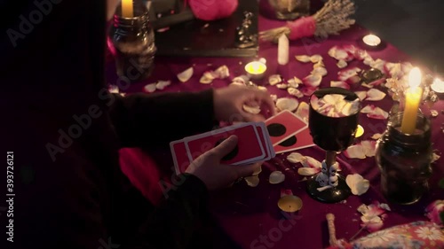 Tarot Cards Seance Black Magic Future Prophecy Mystic Ritual Oracle Medium Psyhic Esoteric Halloween Paranormal photo