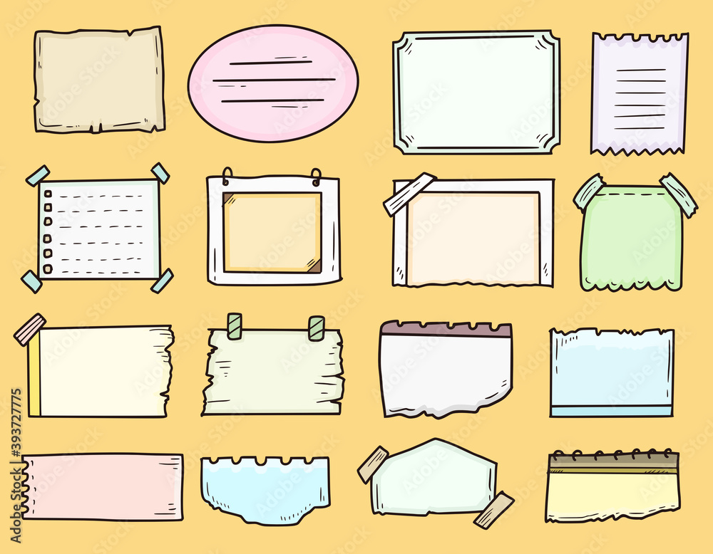 Cute bullet journal notes to do list drawing doodle vector