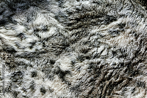 Abstract Textured Black and White Faux Fur Background