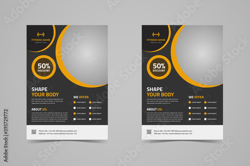 GYM / Fitness Flyer template, Creative abstract fitness and gym flyer template, Fitness Flyer Layout, Fitness Club Gym, body building, gym flyer template, Multipurpose modern business fitness flyer te
