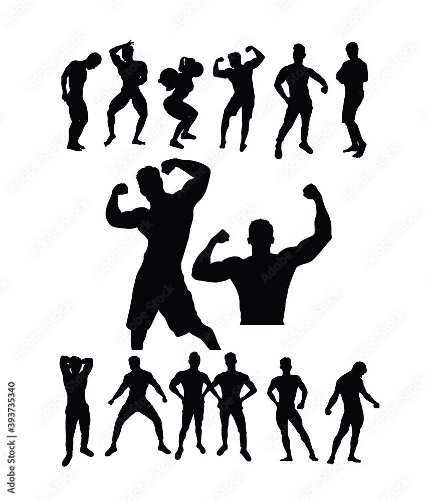 Bodybuilding Sport Silhouettes, art vector design Bodybuilding Sport Silhouettes, art vector design
