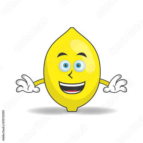 Lemon mascot character with smile expression. vector illustration