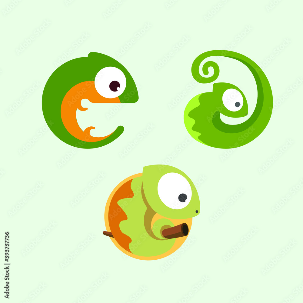 Fototapeta premium Chameleon animal reptile icon logo design