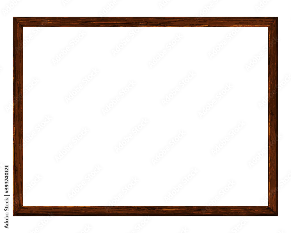 Illustration of a wooden frame with white inside. Vector illustration on a white background. Illustration of a wooden frame with white inside. Vector illustration on a white background.