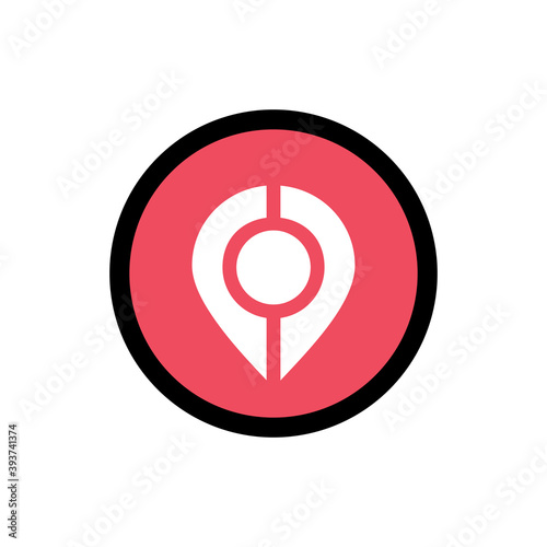 Free Download Location pointer logo icon design, map pin symbol, circle shape sign - GFXLoad
