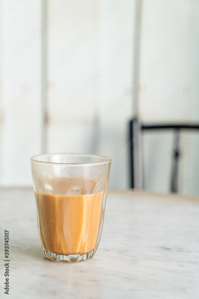 hot Thai milk tea glass hot Thai milk tea glass