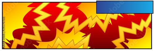 Comic book colored background for banner. Vector cartoon illustration. Comics backdrop, sale banner design.