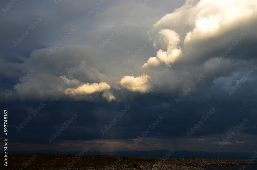 Storm clouds above sea