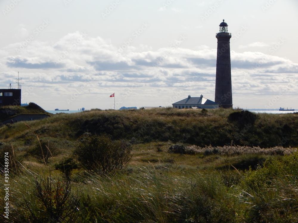 lighthouse at dusk