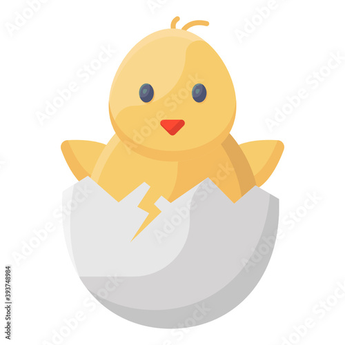 
Icon of chick in editable flatty style 
