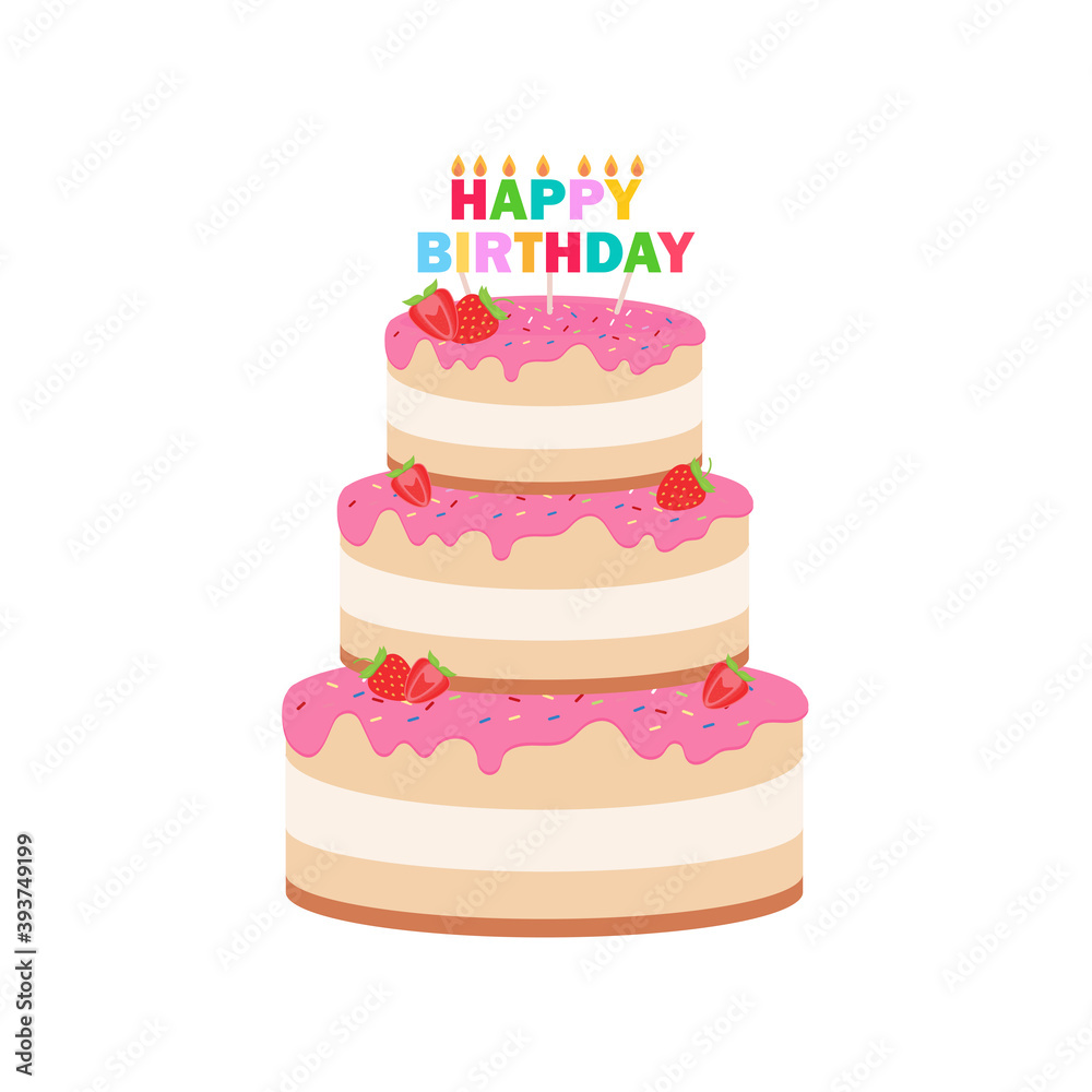 Happy birthday party birthday cake box Celebration Party Hat Gifts Multicolor balloons birthday candles set isolated flat vector graphic design illustration And icon elements Happy birthday party birthday cake box Celebration Party Hat Gifts Multicolor balloons birthday candles set isolated flat vector graphic design illustration And icon elements