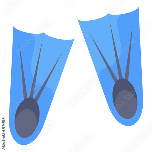 
A vector of swim fins in flat style, flippers 
