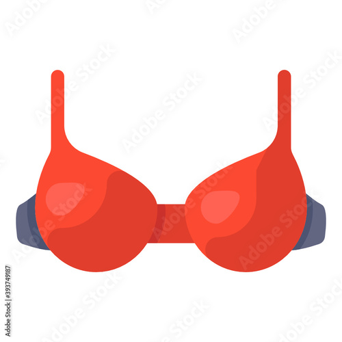  Bra icon in flat style, women clothes 