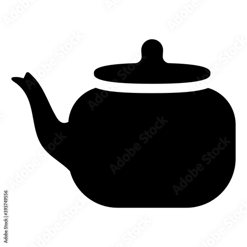 
Kitchenware cooking pot, flat icon of teapot vector 
