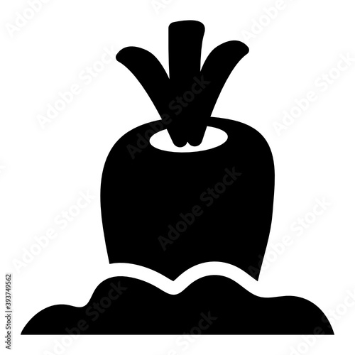 
Editable icon of carrot growing, flatty vector 

