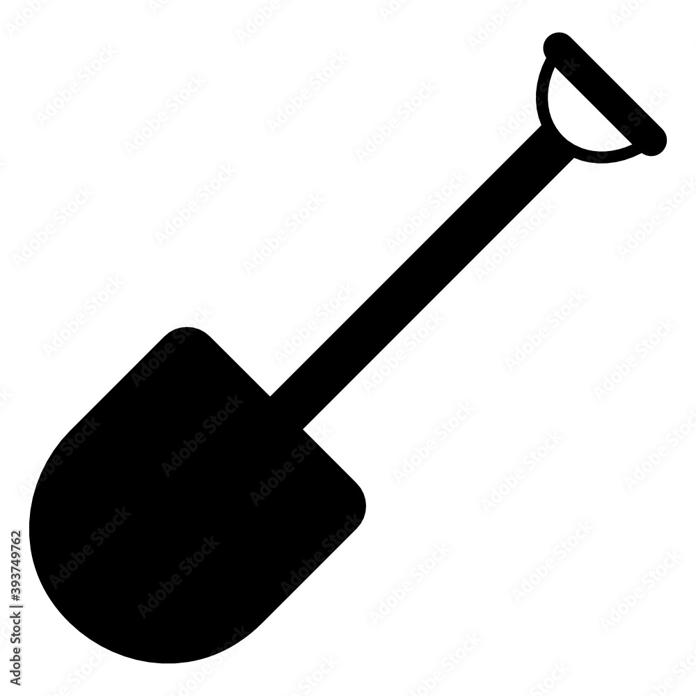 A hard blade spading tool, flatty style of shovel icon
A hard blade spading tool, flatty style of shovel icon