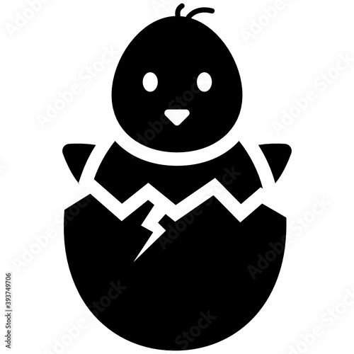 
Icon of chick in editable flatty style 
